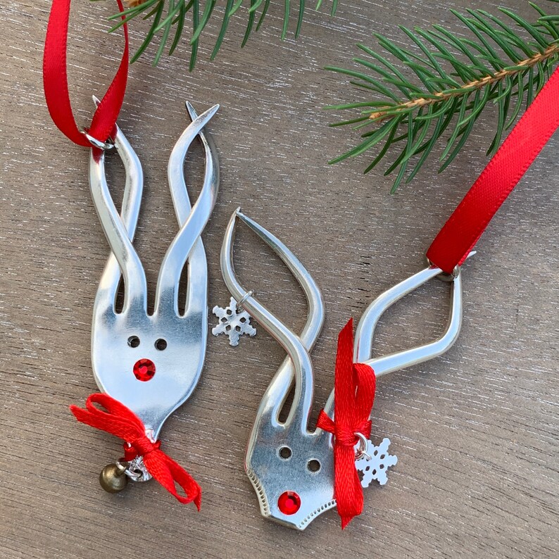 Fork Reindeer Ornaments