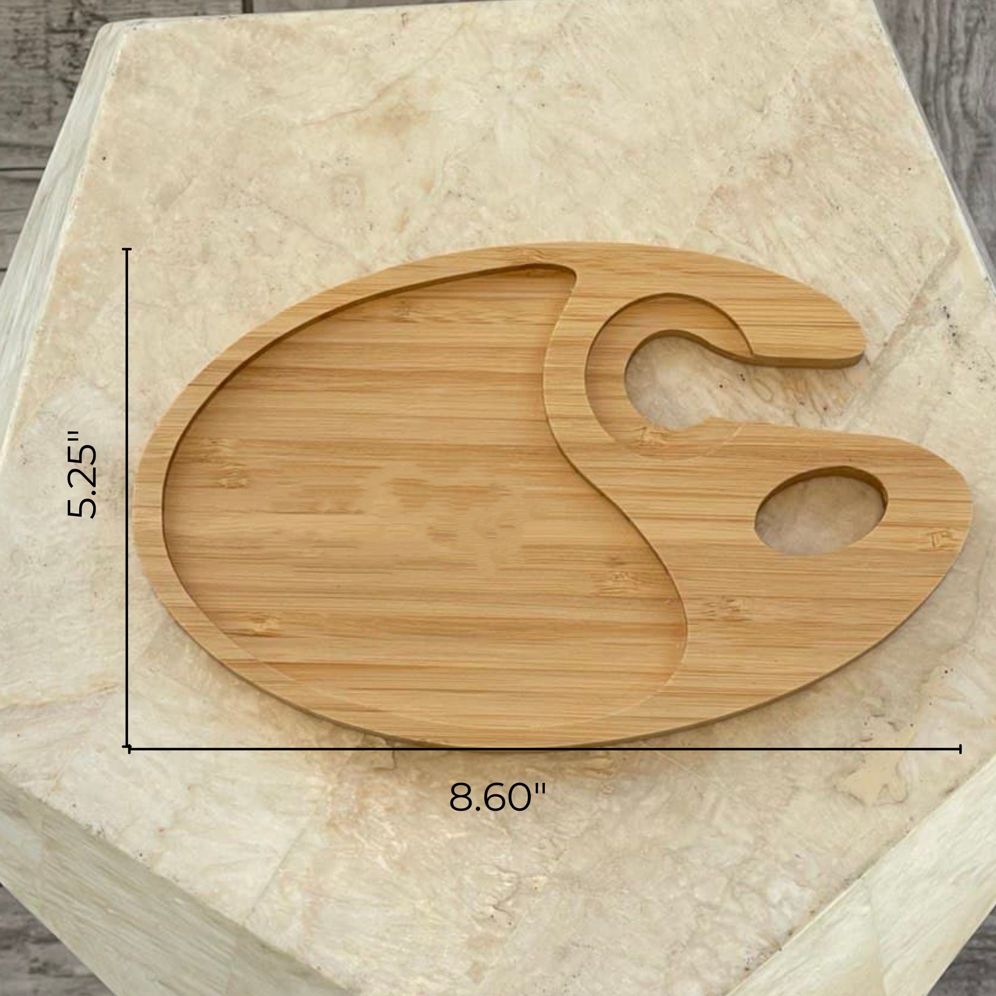 Bamboo Appetizer Plate & Wine Glass Holder