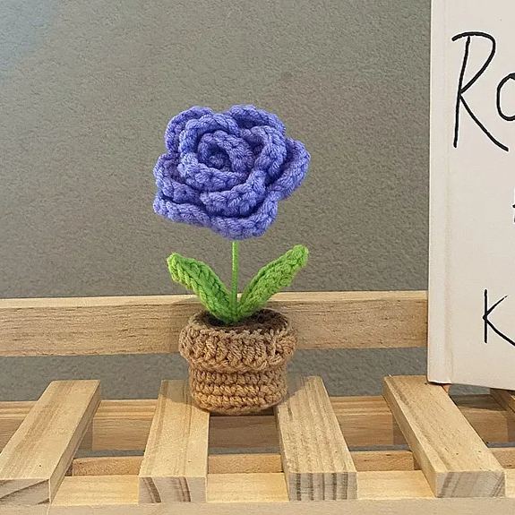 Handmade knitted flowers