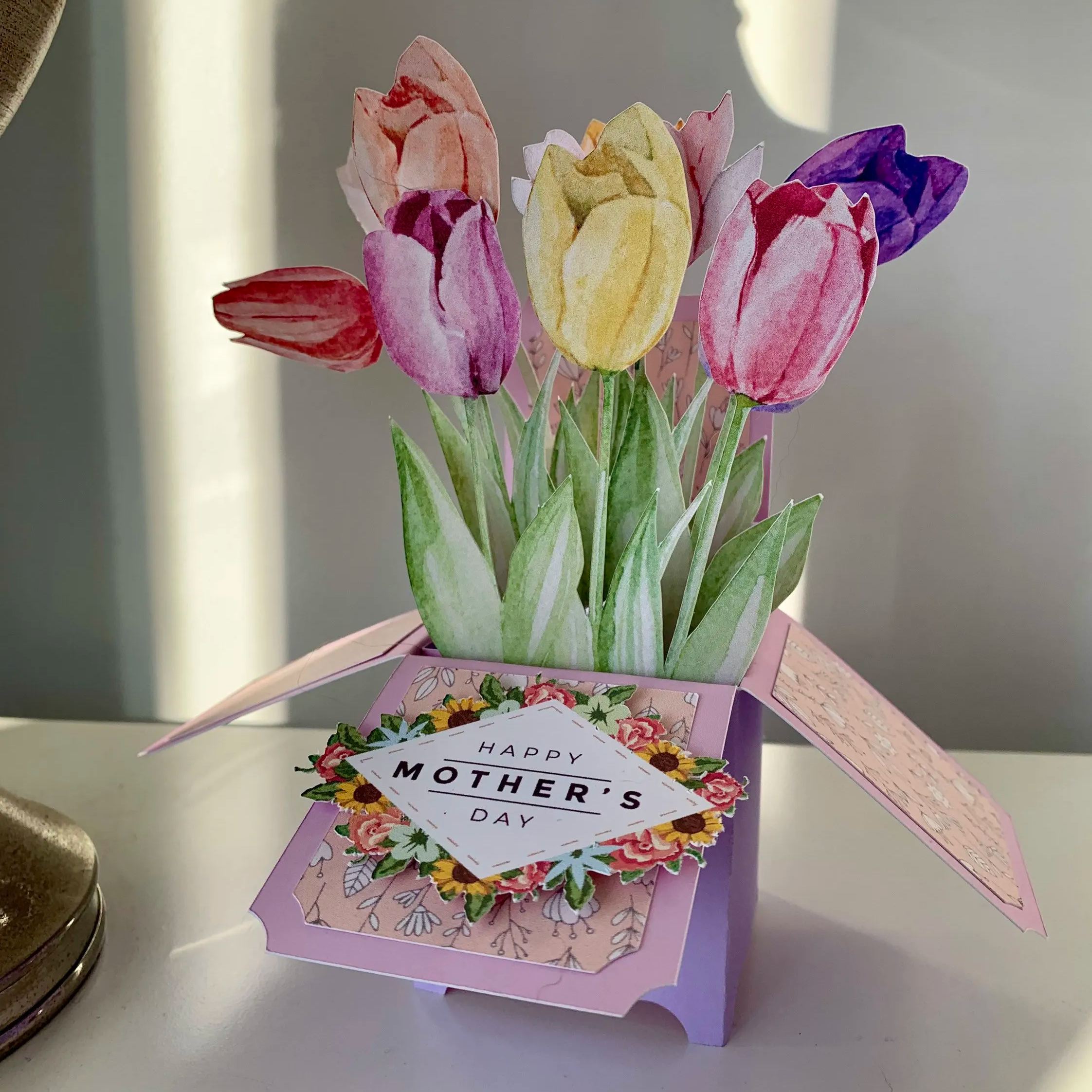 3D Pop Up Handmade Tulip Card