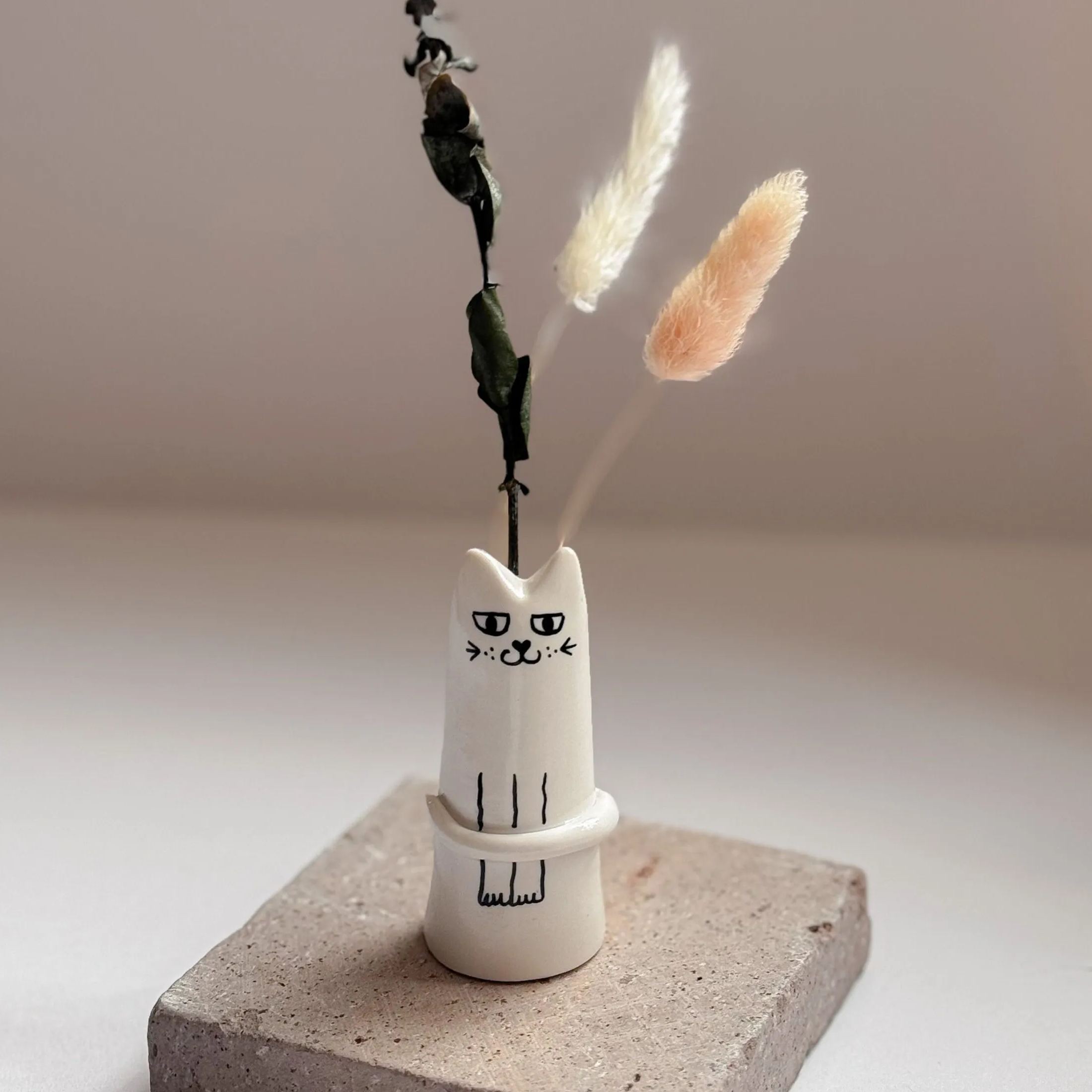 Cat Tiny Modern Vase