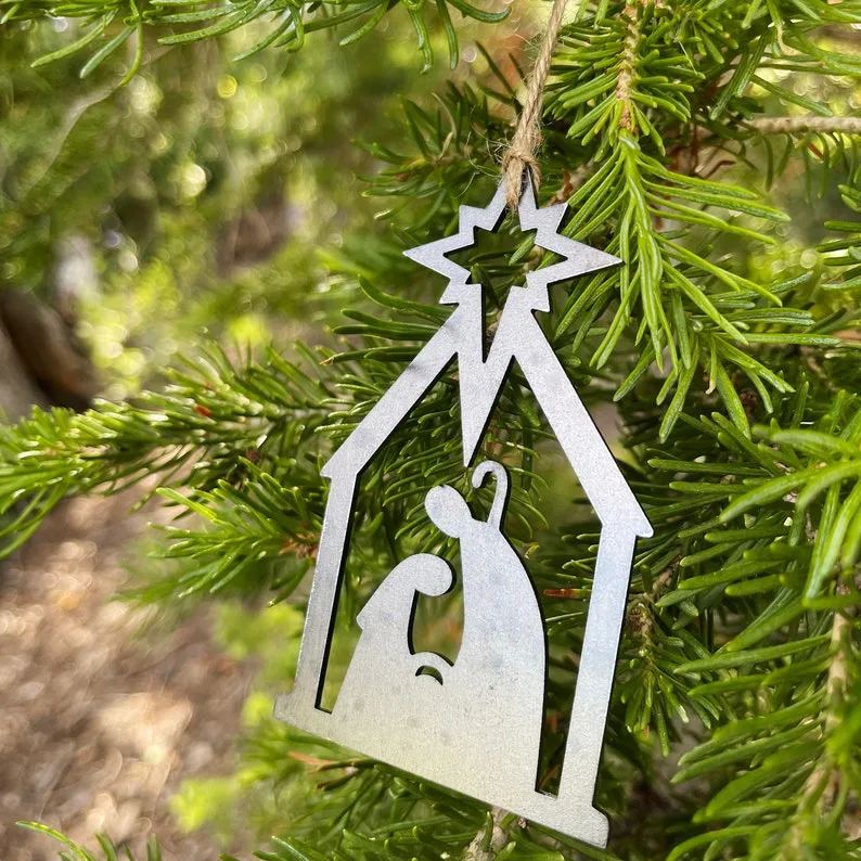 Nativity Metal Christmas Ornament