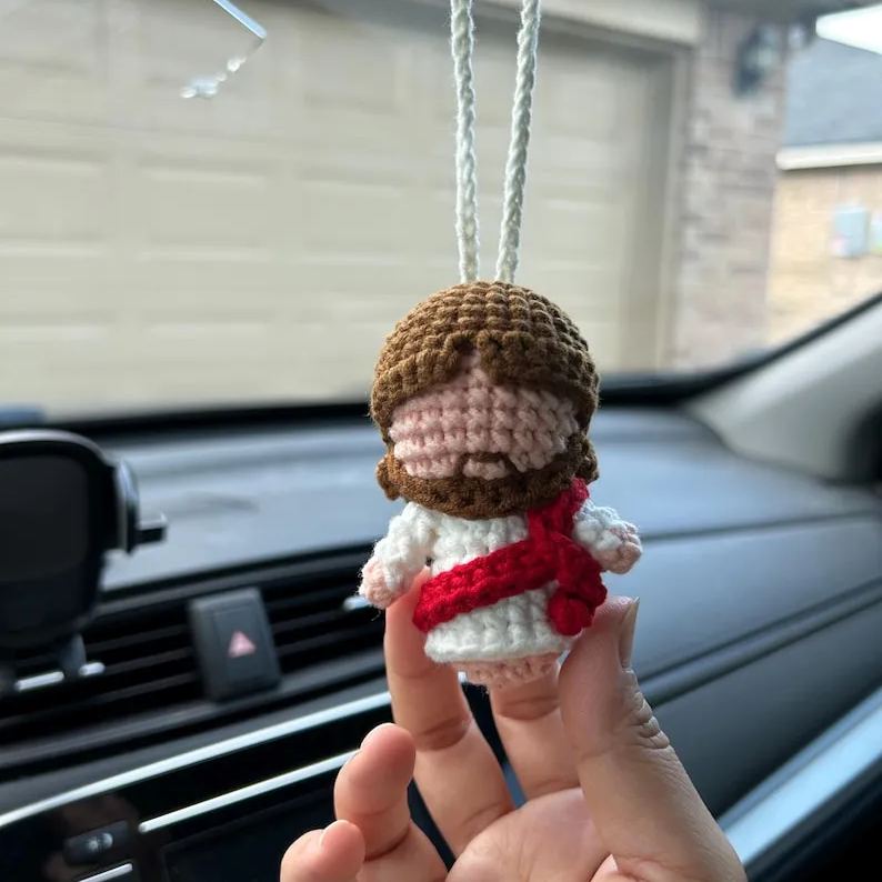 Crochet Mini Jesus Hanging