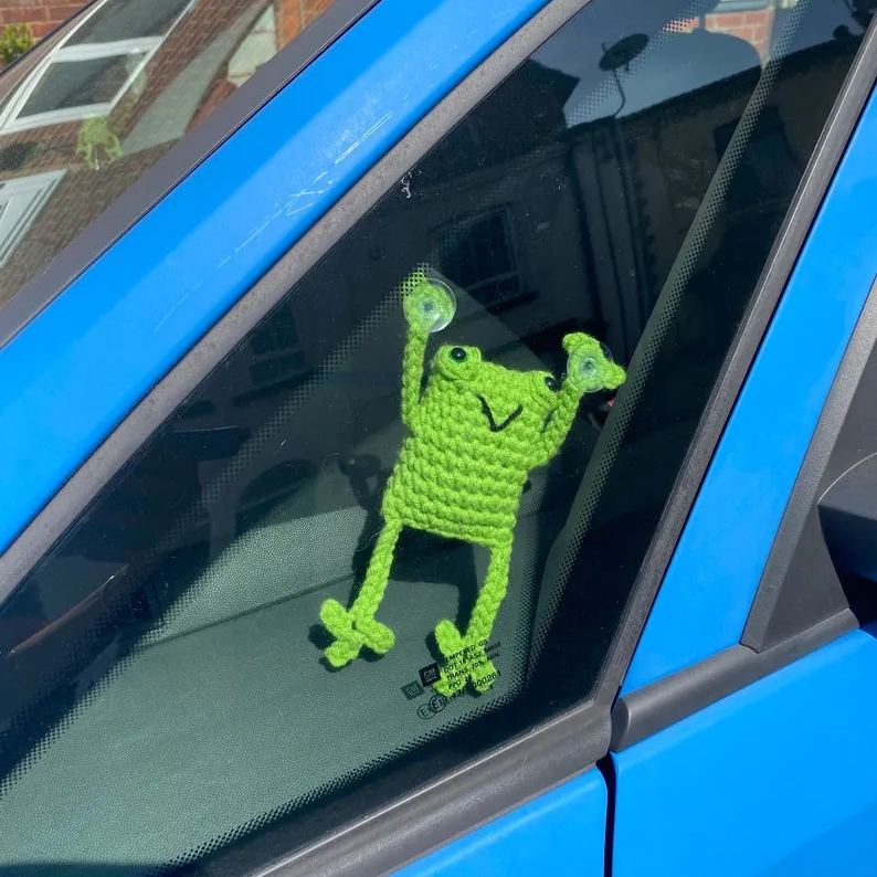Handmade Leggy Green Frog with Suction Cups