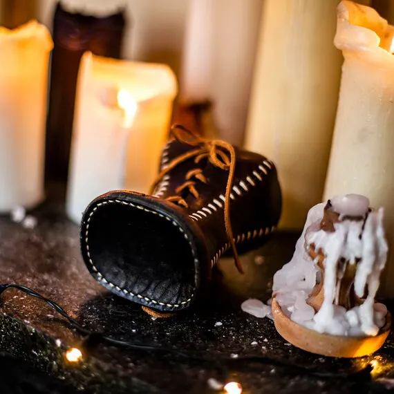 Leather Corset Pencil Cup