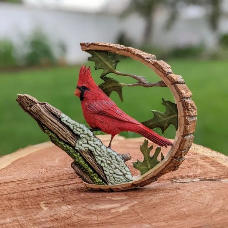 🐦Cardinal Wood Carving