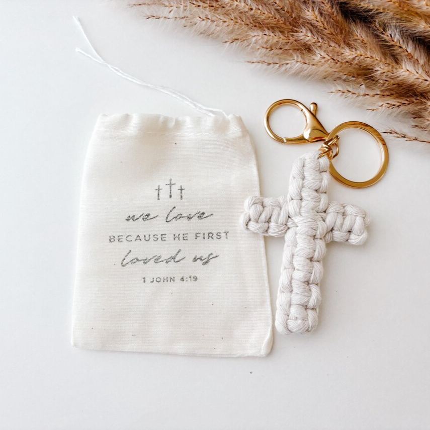 Macrame Cross Keychain