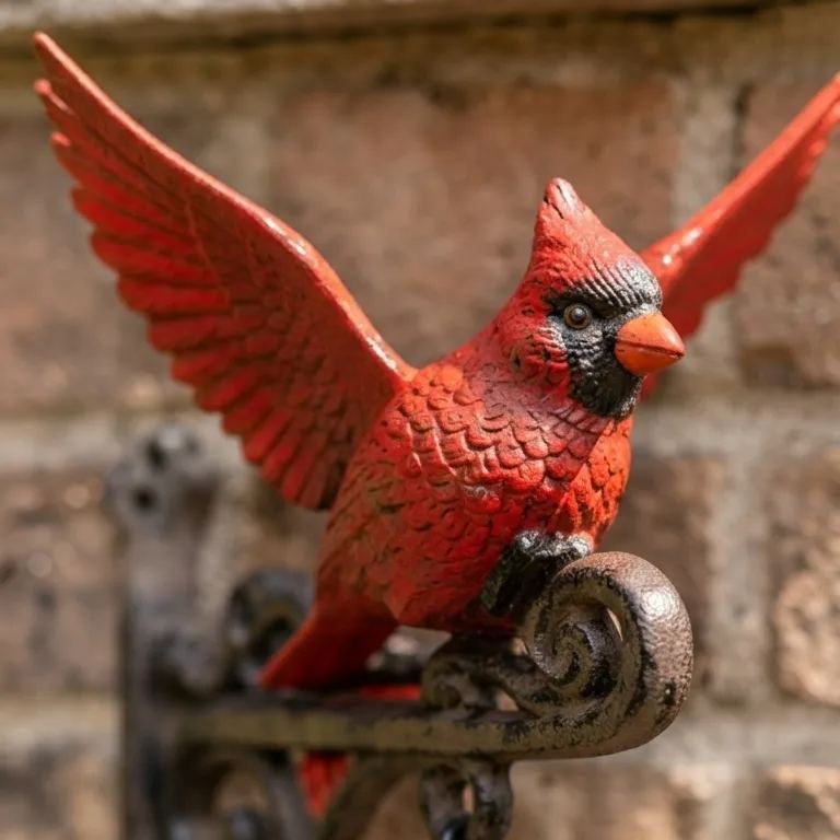 🐦🔔 Vintage Cardinal Garden Bell