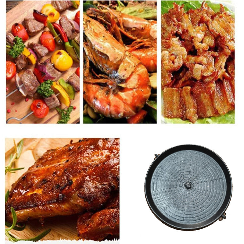 Grill Pan Non-stick Smokeless Barbecue Tray Stovetop Plate for Indoor-Grand Kitchen