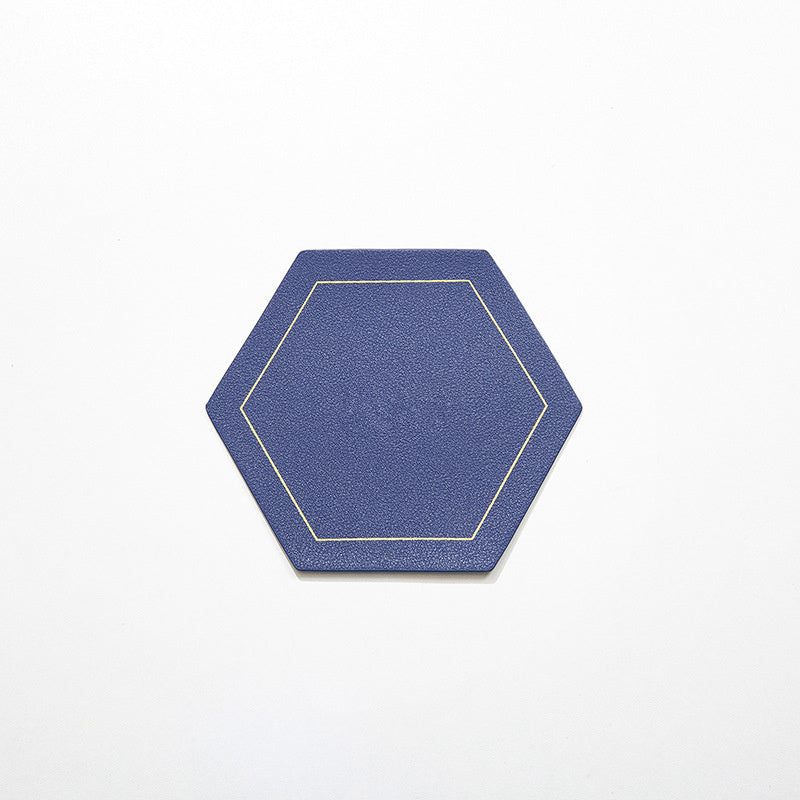 Leather Coaster Waterproof Heat Resistant Octagon Cup Coaster Cup Mat-Grand Kitchen