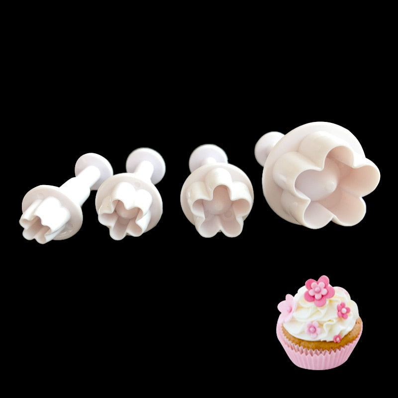 4pcs Plum Blossom Flower Fondant Cutter-Grand Kitchen