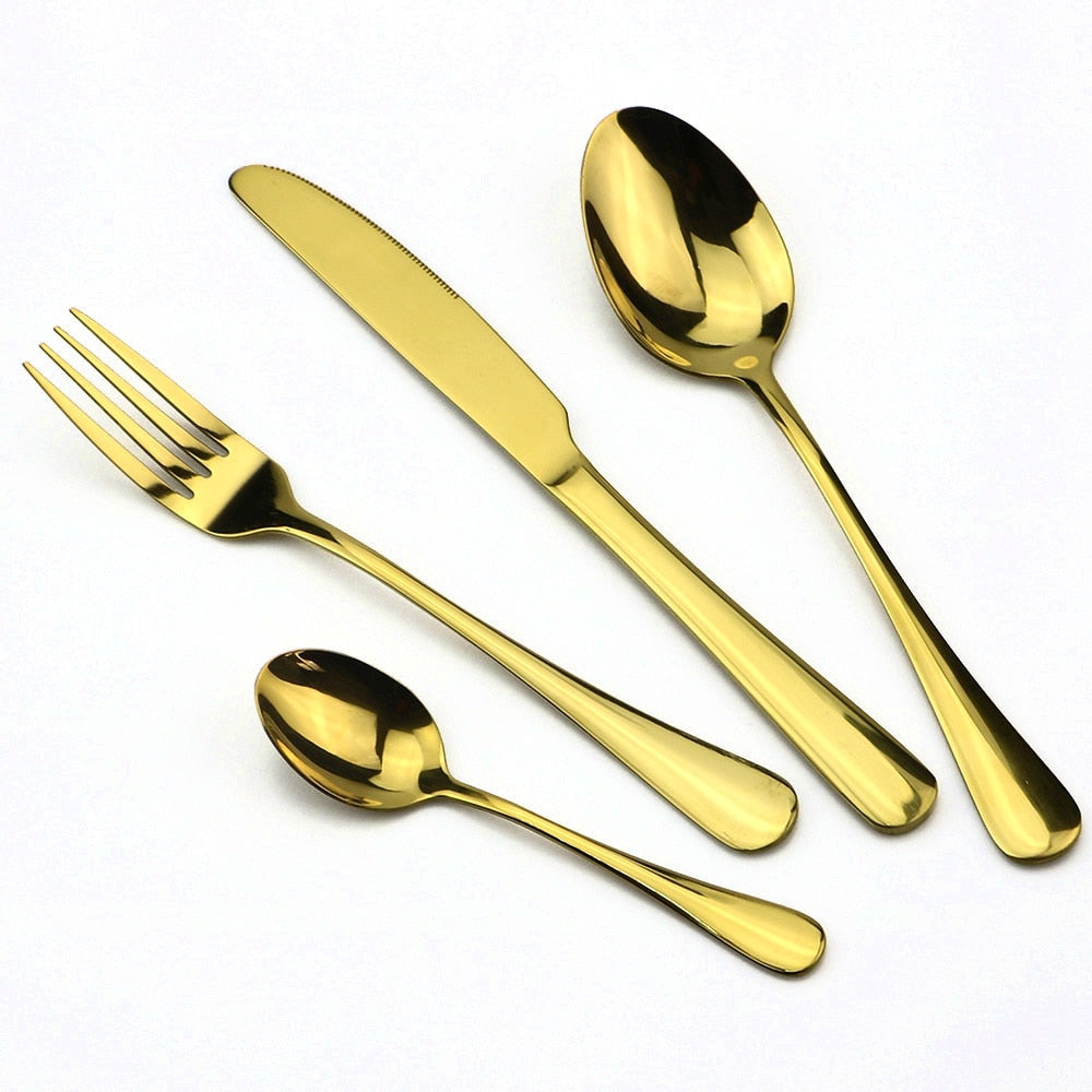 Dinnerware Set Colorful Rainbow Knife Fork Teaspoon Dishwasher Safe-Grand Kitchen