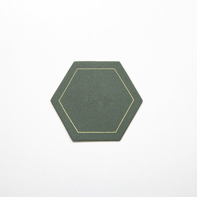 Leather Coaster Waterproof Heat Resistant Octagon Cup Coaster Cup Mat-Grand Kitchen