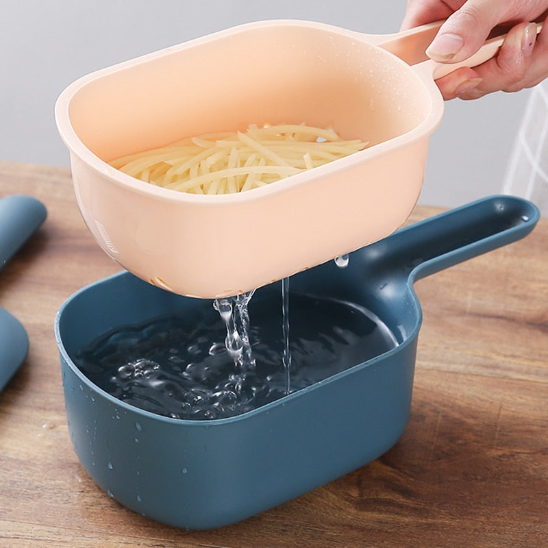 Multifunction Mandoline Slicer Cutter Grater Shredders with Strainer-Grand Kitchen