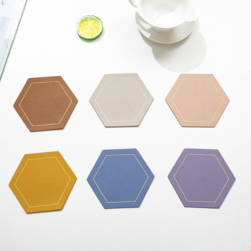 Leather Coaster Waterproof Heat Resistant Octagon Cup Coaster Cup Mat-Grand Kitchen