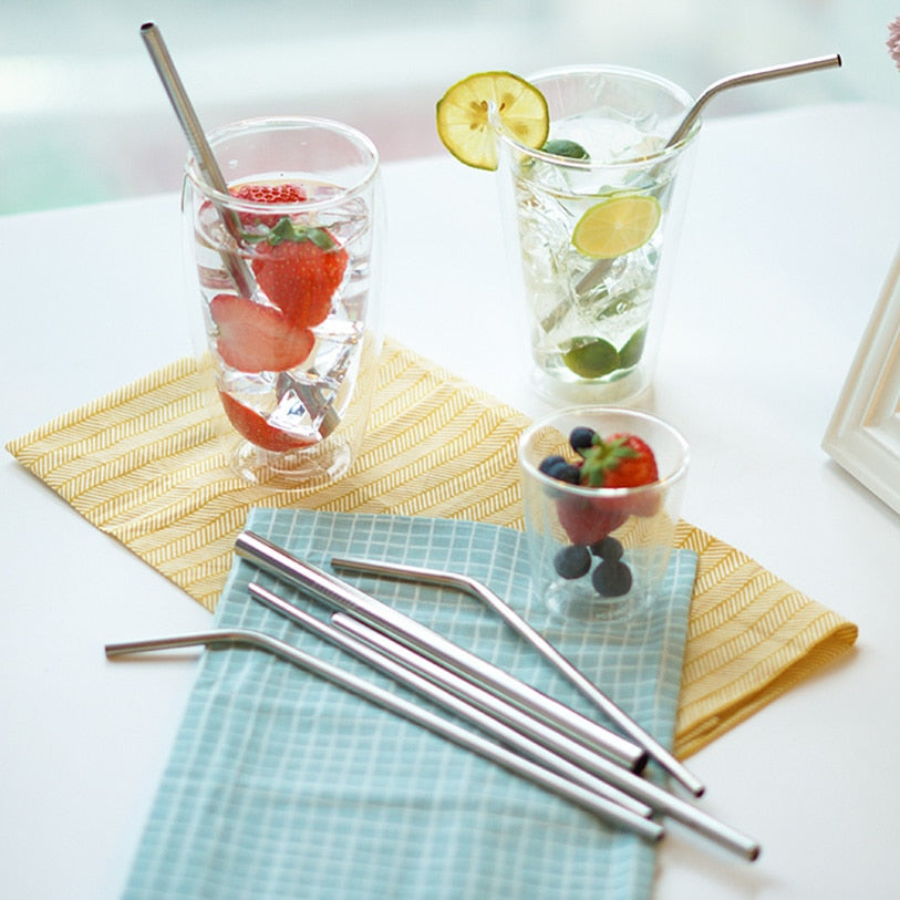 Reusable Metal Drinking Straws Stainless Steel Drinks Metal Straw Set-Grand Kitchen