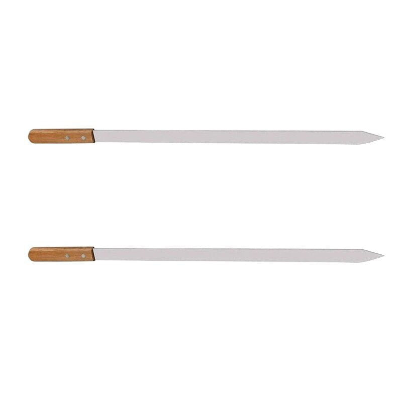 BBQ Skewers Barbecue Grill Forks Long Handle Flat BBQ Accessories Tool-Grand Kitchen