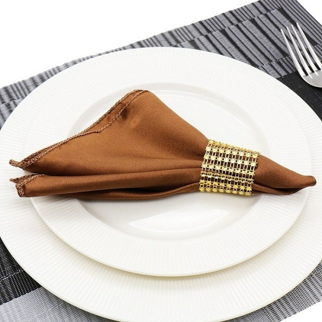 50Pcs Table Napkin Cloth Square Satin Fabric Pocket Handkerchief-Grand Kitchen