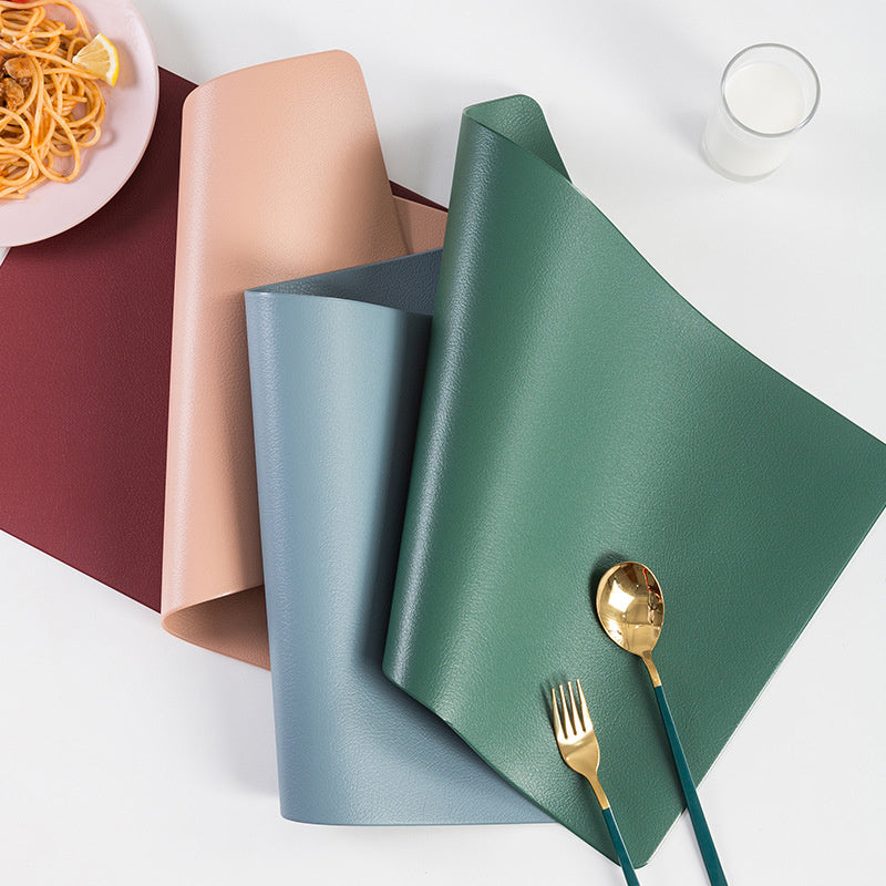 Faux Leather Placemats Heat Resistant Rectangle Mat Table Decorations-Grand Kitchen