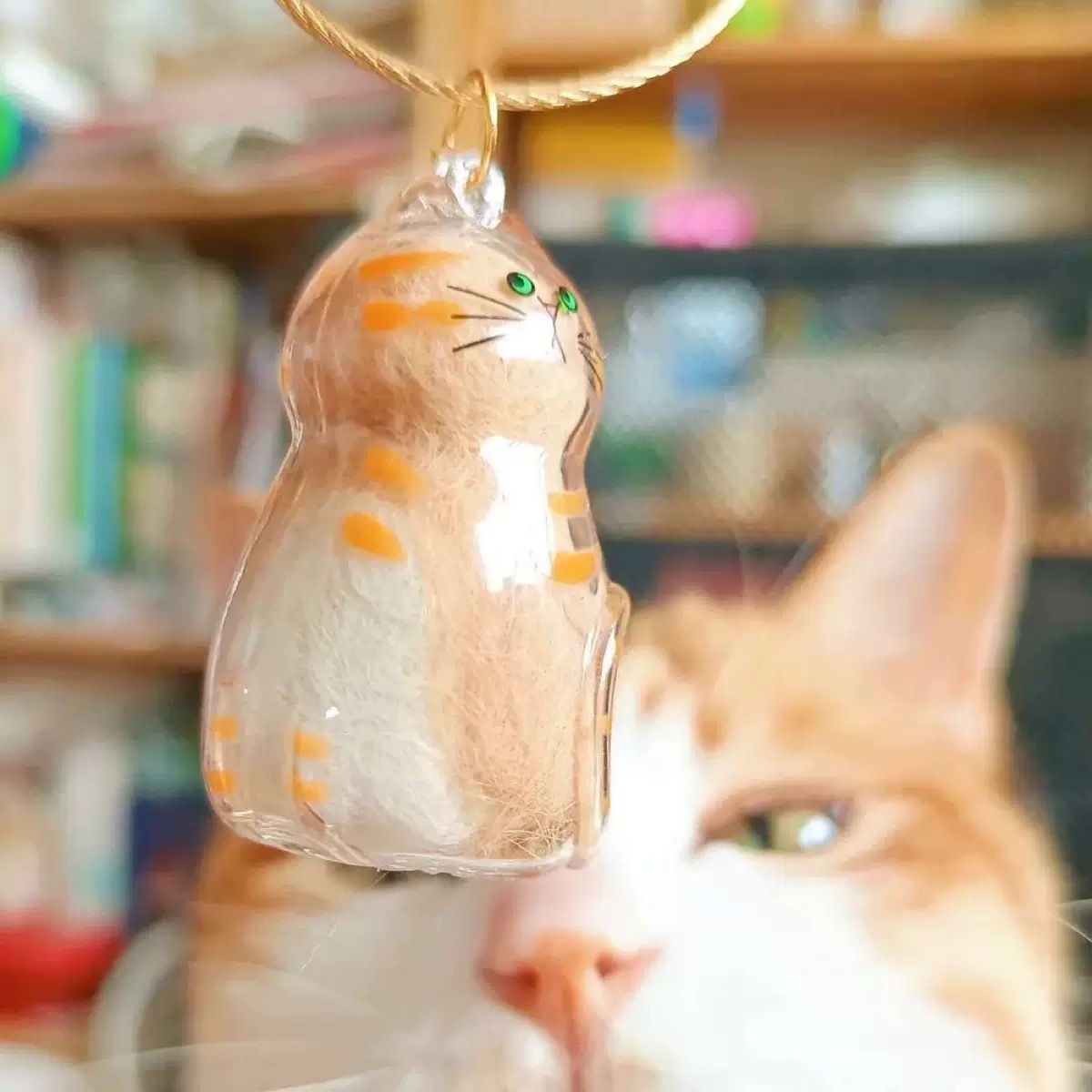 Cat Hair Collector Keychain Charm - Memorial Storage Box