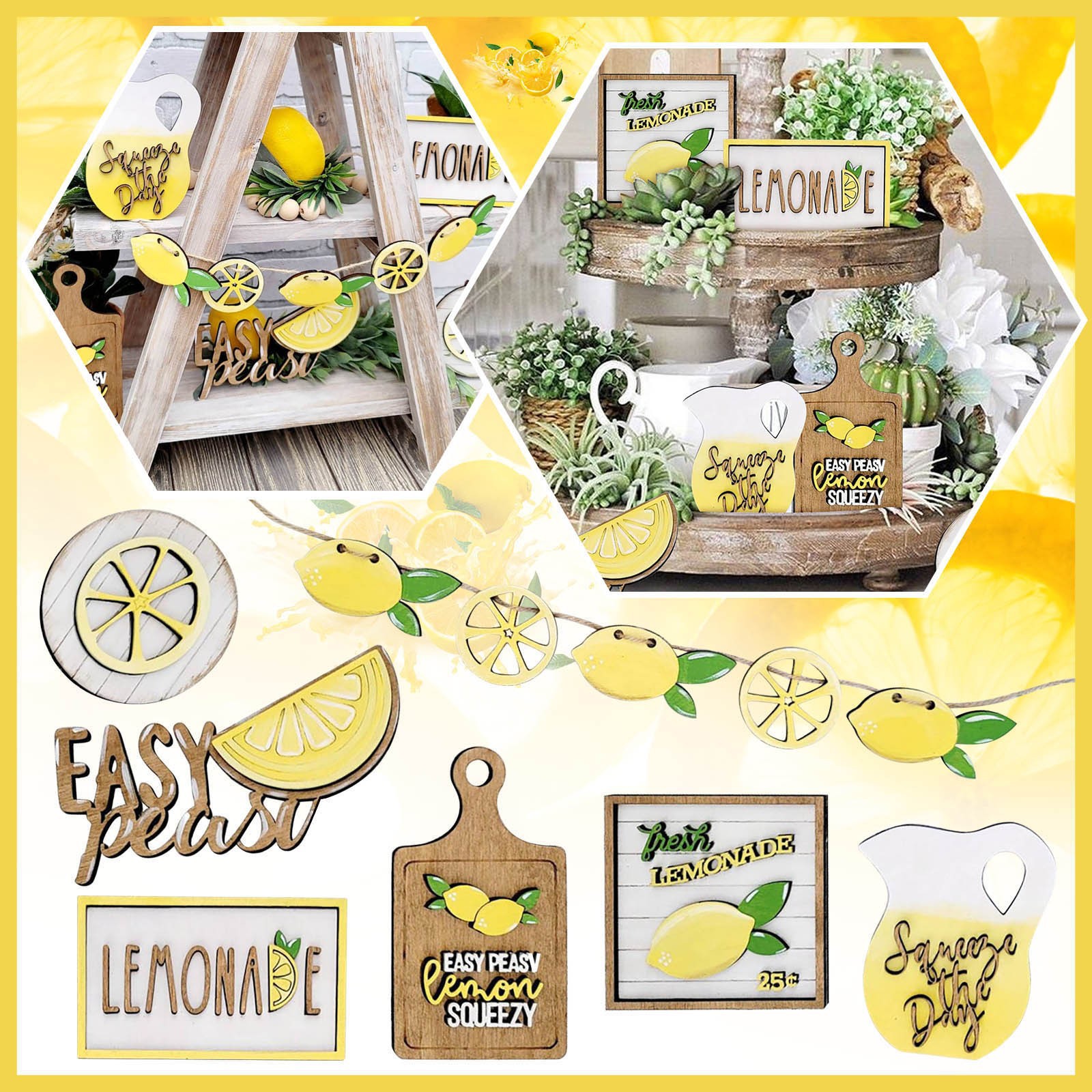 🍋Refreshing Lemon Tray Decor Set🎉