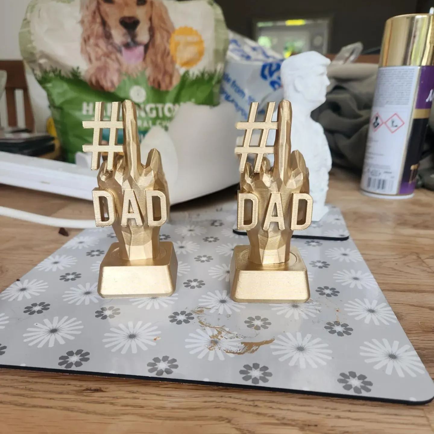 Handmade Funny #1 Dad Trophy