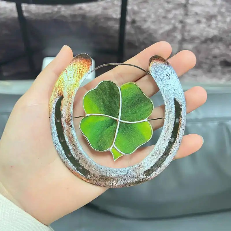 Four Leaf Clover Lucky Horseshoe