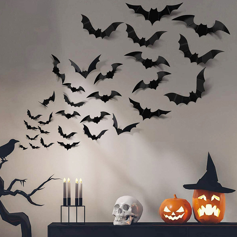 🔥Hot Sale 40% OFF🔥Halloween Bat Home Decorations（1 Set 12 Pcs）
