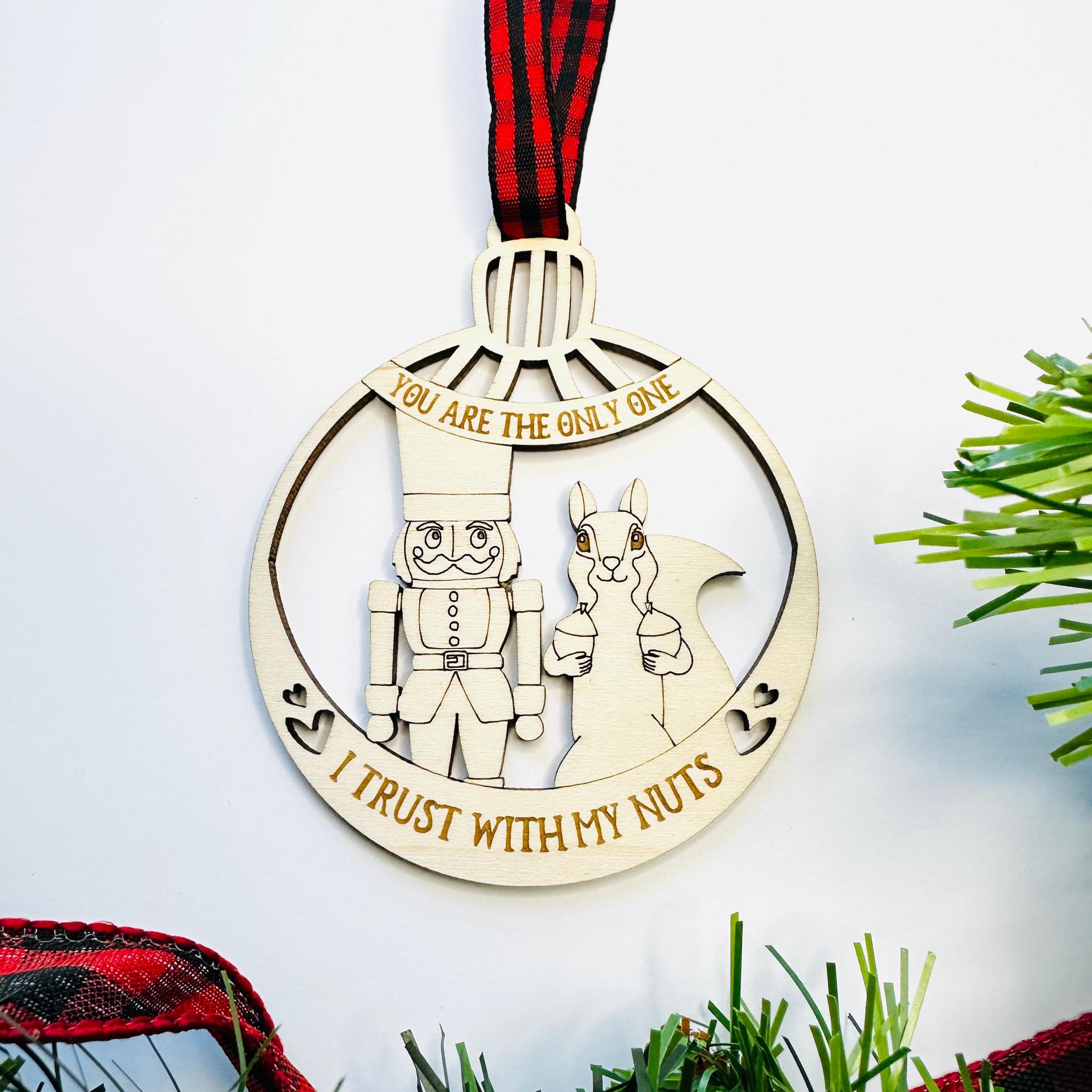 Naughty Pun Christmas Ornament