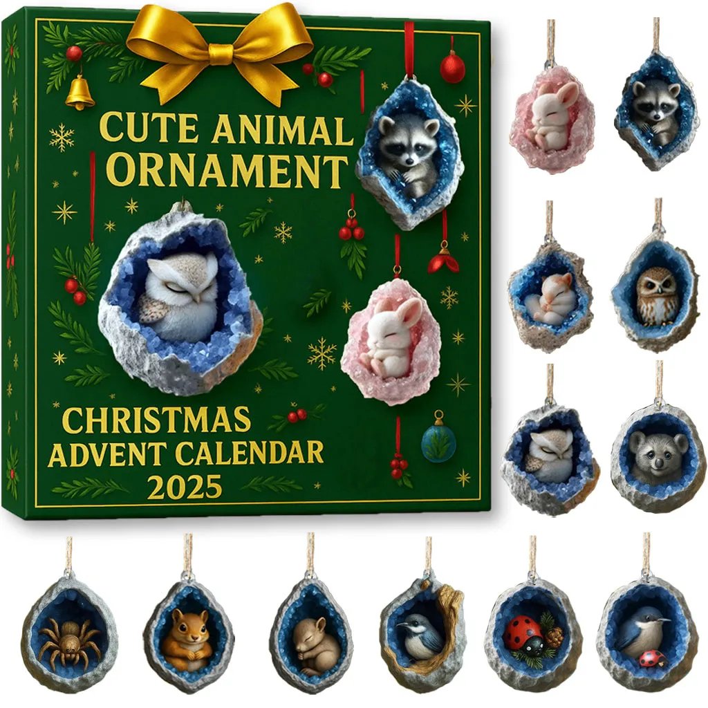 2025 Adorable Animal Ornament Christmas Advent Calendar