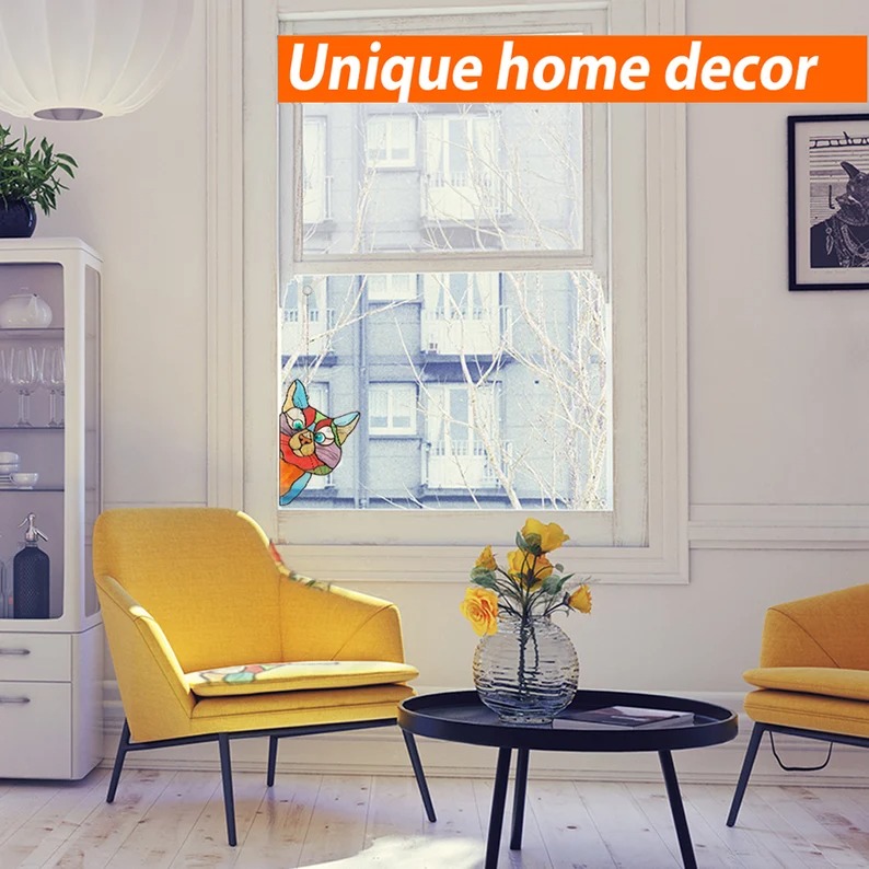 😻Handmade Stain Cat Suncatcher For Window