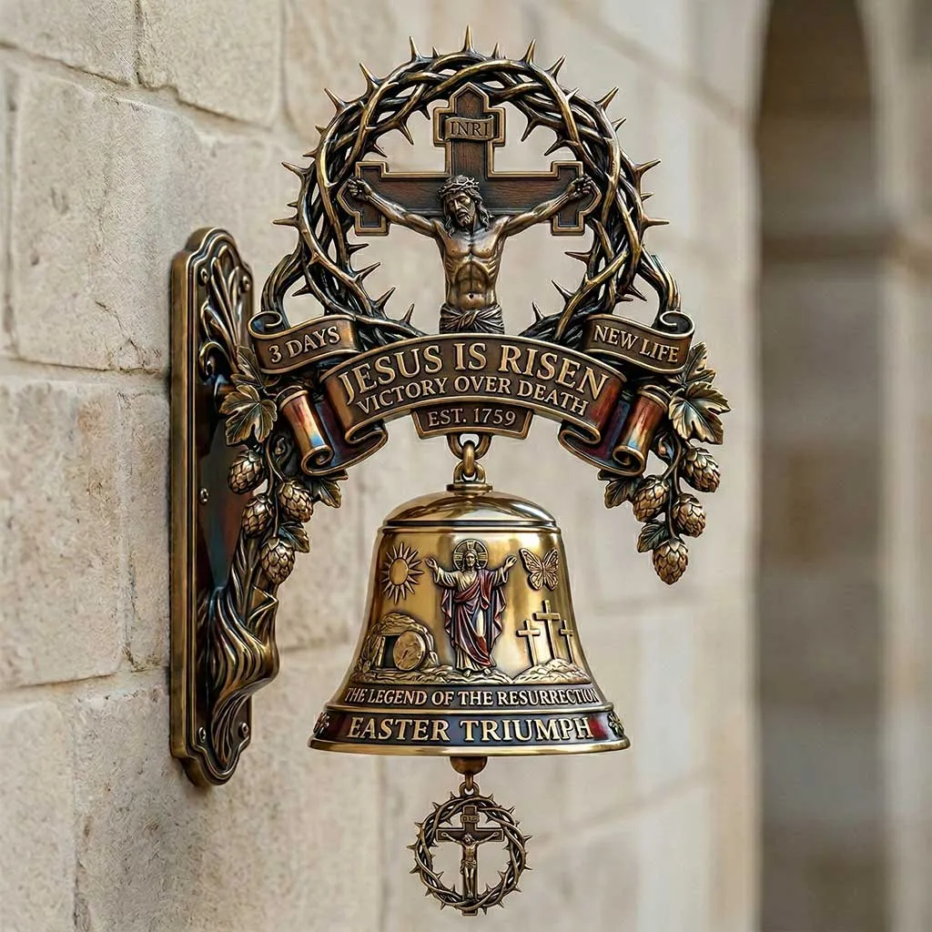Resurrection Triumph Wall Bell – Easter Religious Decor