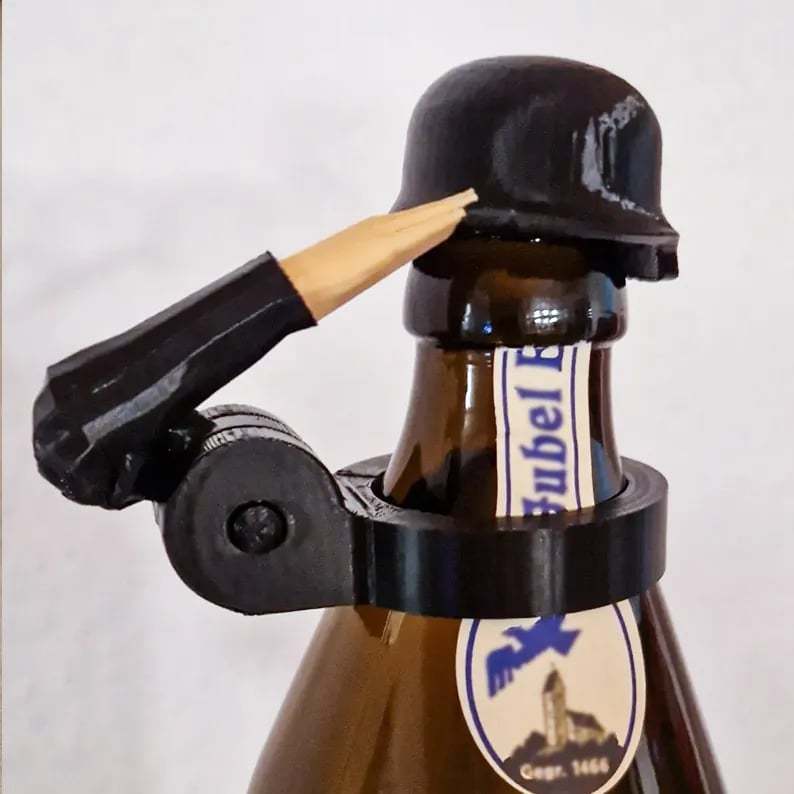 Soldier Salute Beer Bottle Helmet