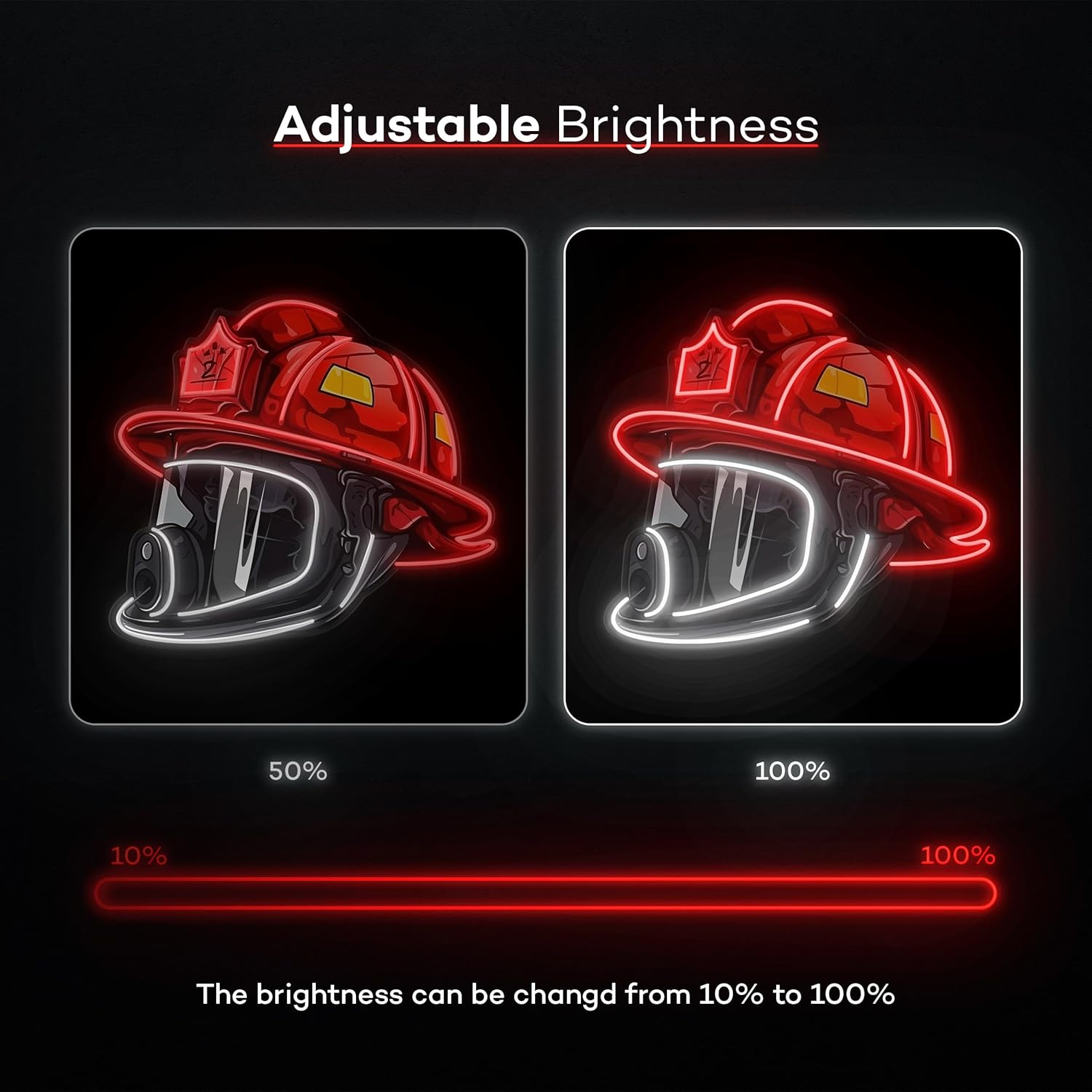 Firefighter Helmet Neon Sign