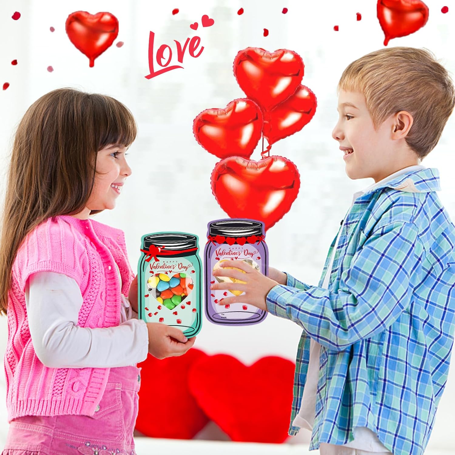 48 Pcs Mason Candy Jar Cards 