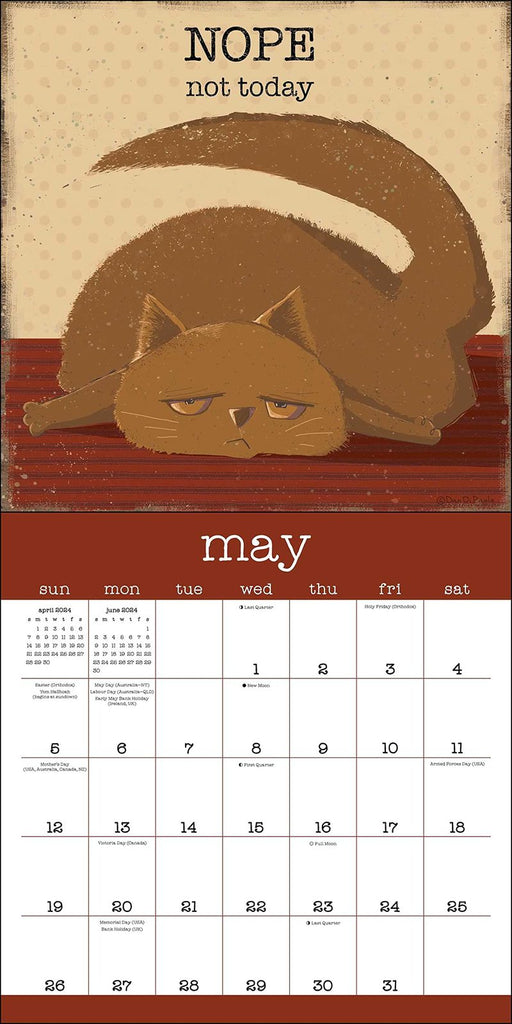 A Year of Snarky Cats 2024 Wall Calendar 