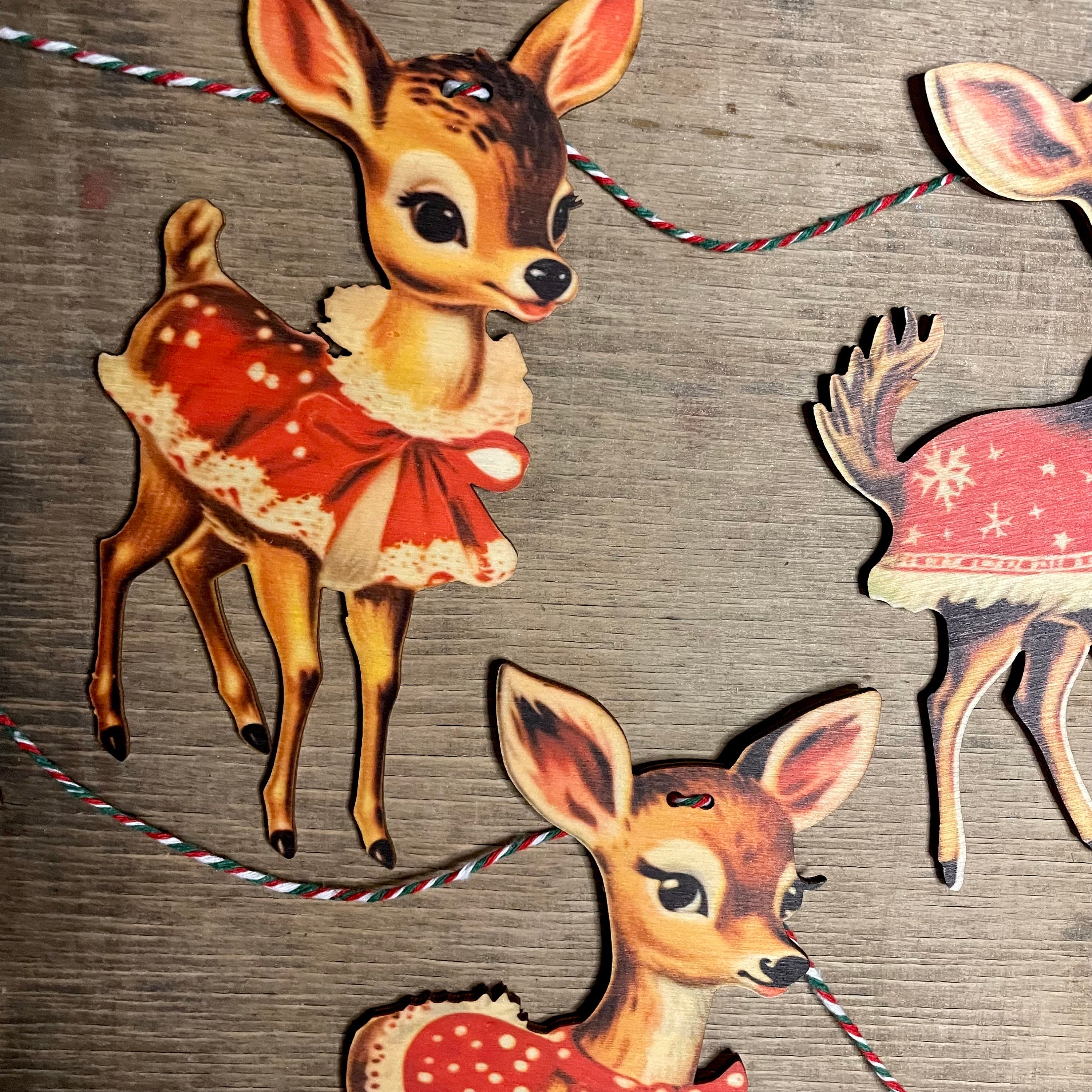 Christmas Vintage Bunting Wooden