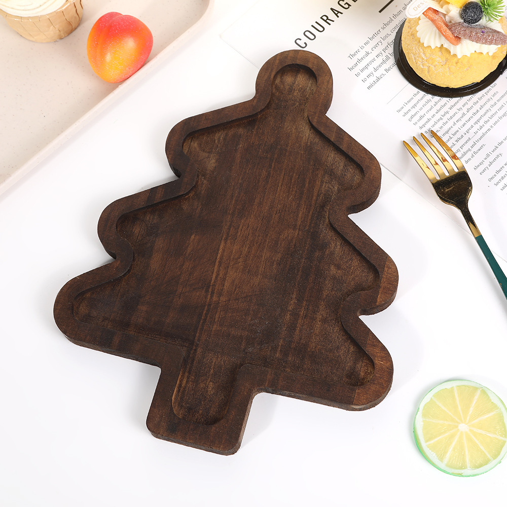 🎄Cute Home Made Wooden Christmas 🍓Fruit Dinner Plate🍽️