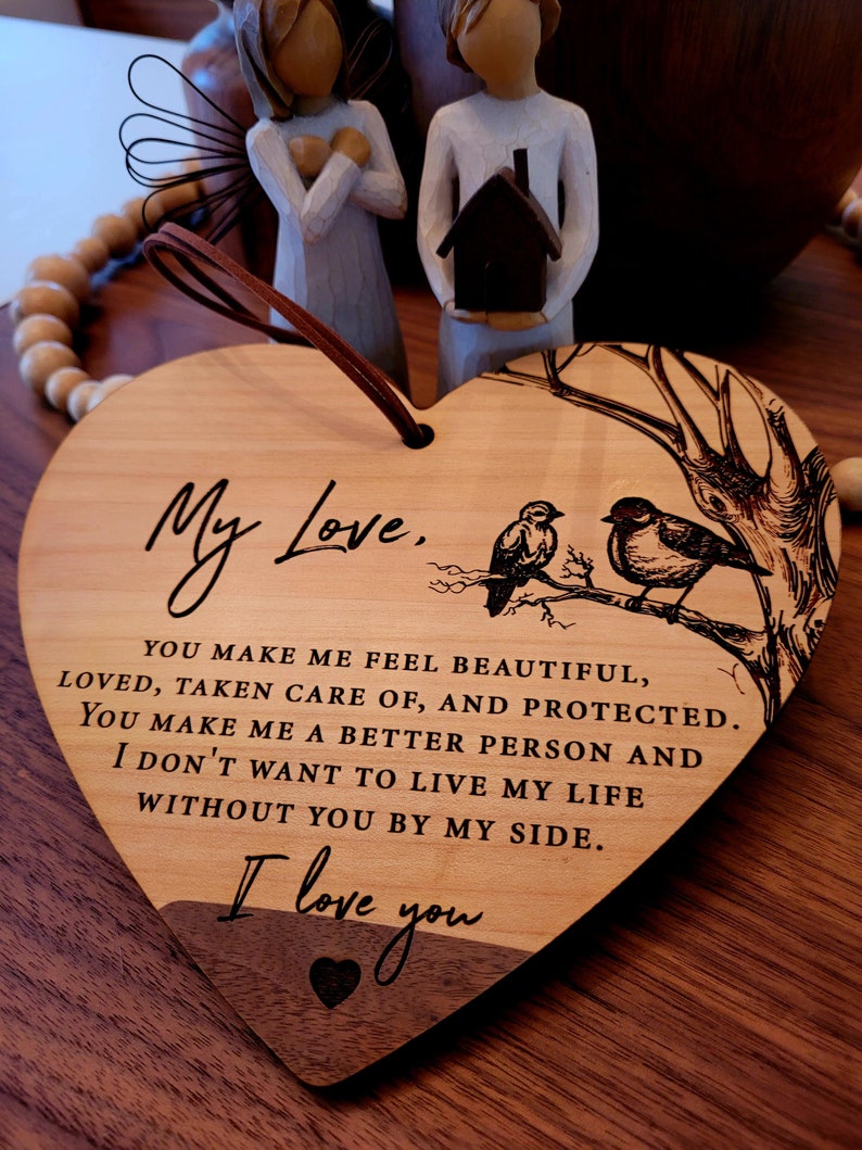 Heart Wood Plaque Valentine's Gift
