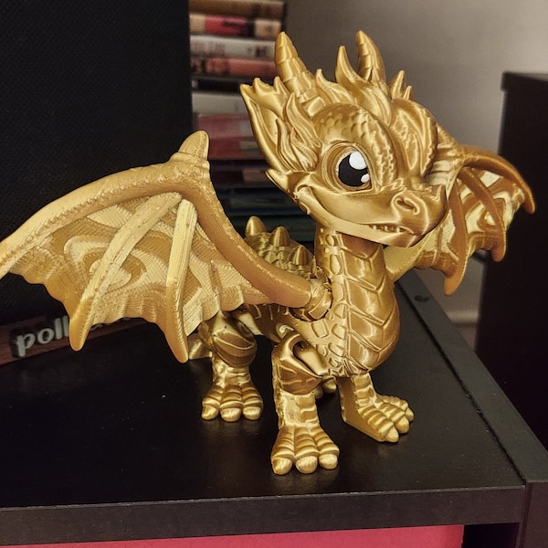 Gold 3d printed Dragon