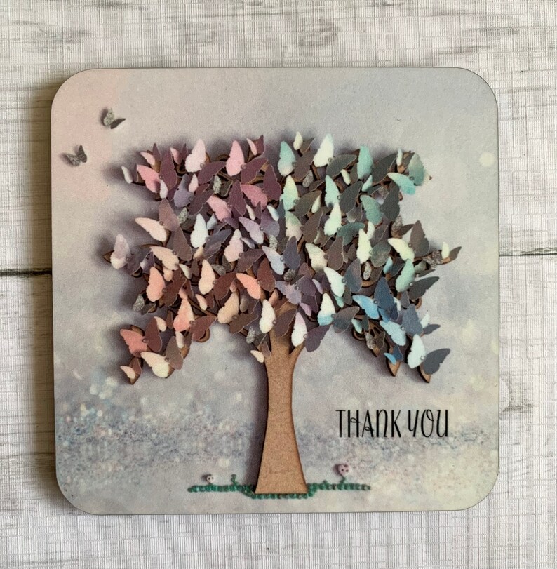 Thank You Butterfly Coasters