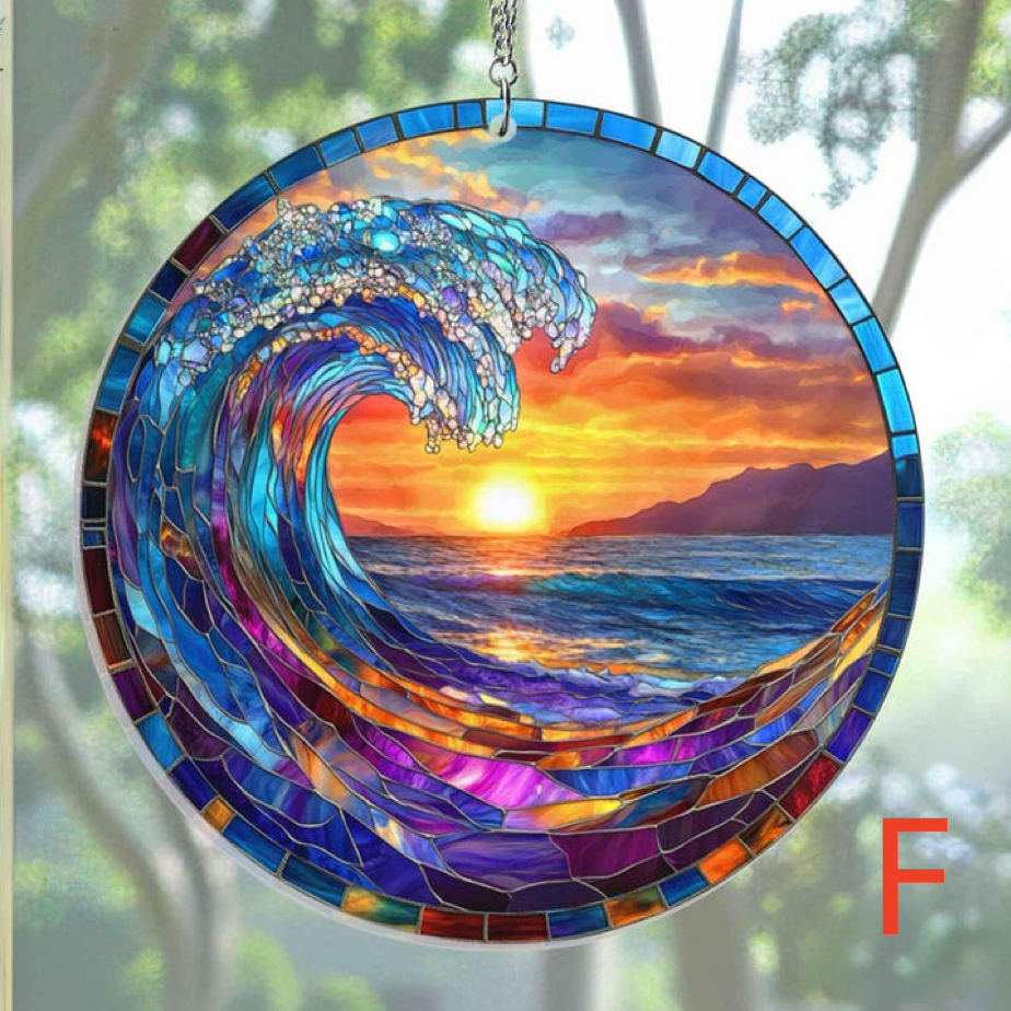 🔥LAST DAY BIG SALE--Acrylic Beach Sunset Suncatcher Ornament