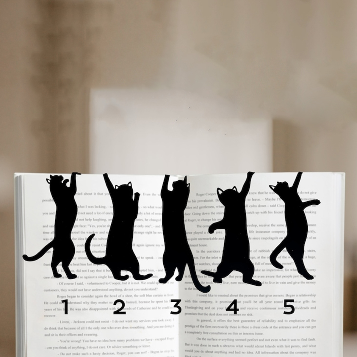 😹5Pcs Metal Cat bookmark 
