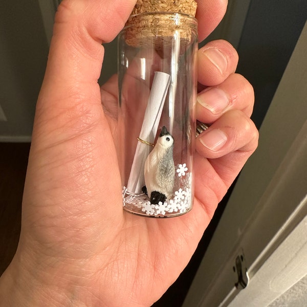 Penguin Message in a Bottle, Mother’s Day Gift 