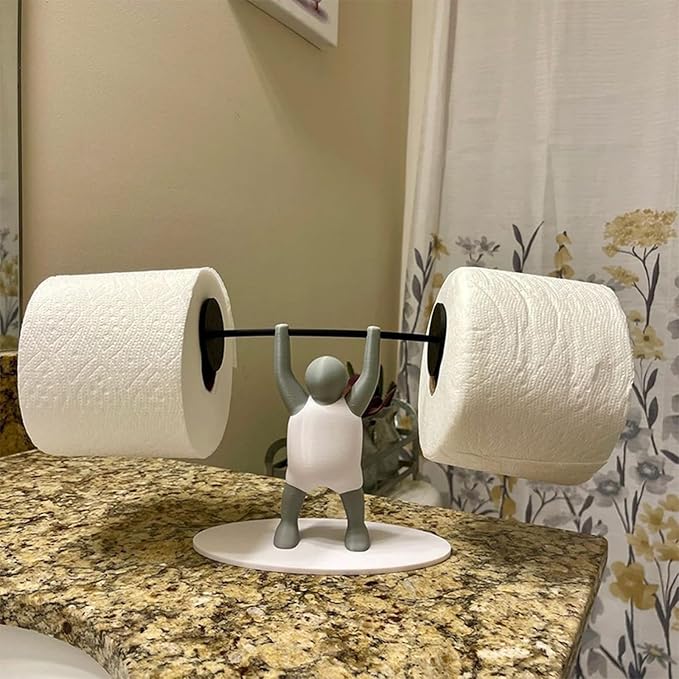 Funny Weightlifter Toilet Roll Holder