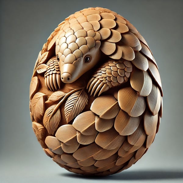 Animal Easter carving craft egg
