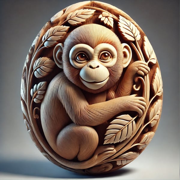 Animal Easter carving craft egg
