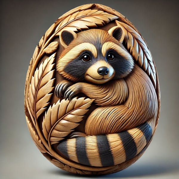 Animal Easter carving craft egg