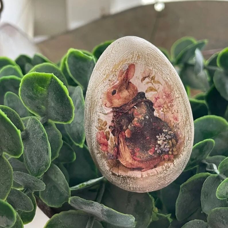 🐰🥚6Pcs Vintage Rabbit Easter Eggs