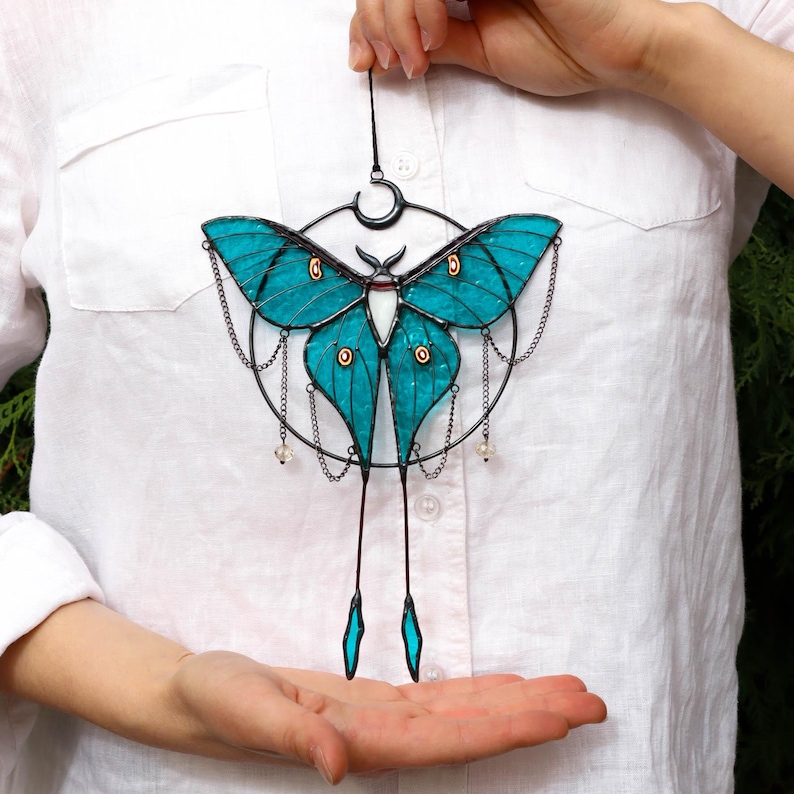 Luna moth butterfly suncatcher